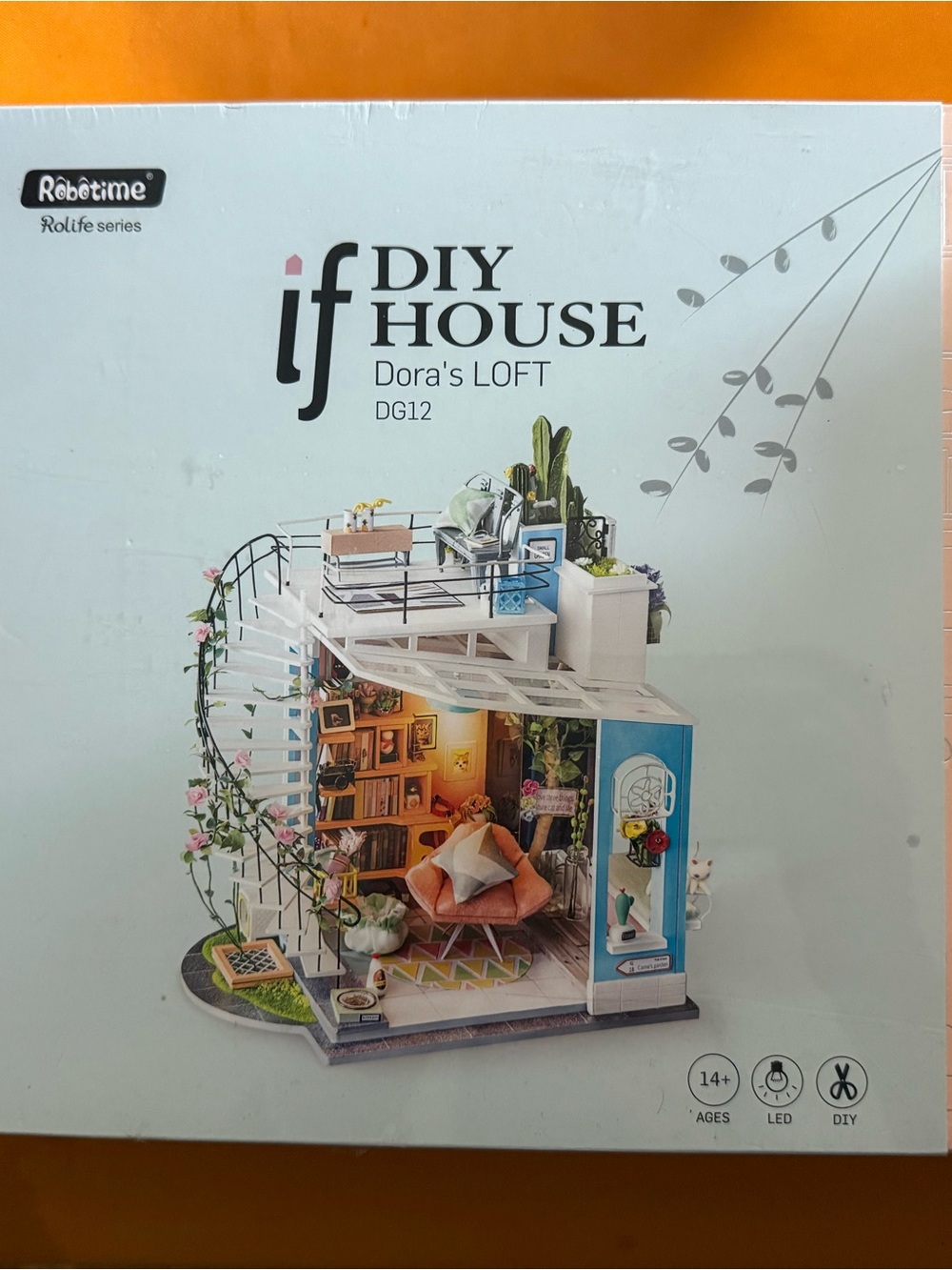 Robotime DIY House Dora's Loft Miniature Kit - Blue & White Factory Sealed
